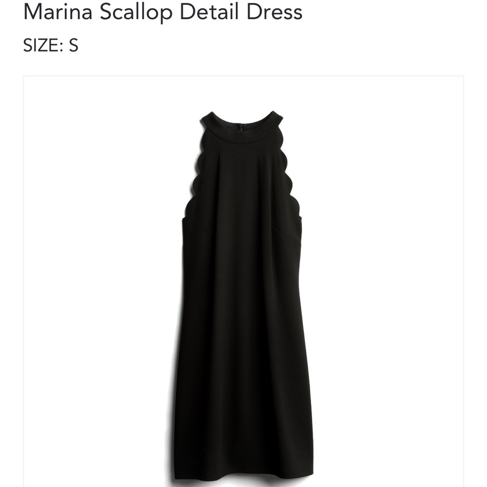 NWT• Fortune+Ivy Marina Scallop Detail Dress Black